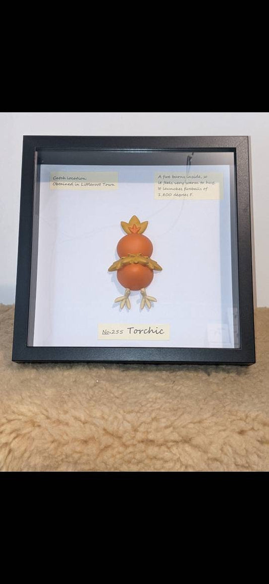 Handmade Torchic pokemon inspired taxidermy
