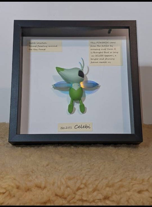 handmade Celebi inspired pokemon taxidermy